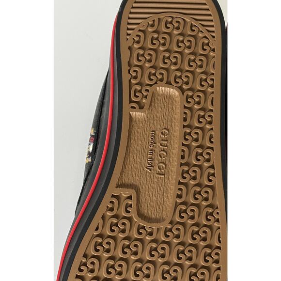 NIB Gucci Men\'s Low-top Tiger Black Canvas Sneakers 11.5 US (Gucci 11) 699971 IT main image 5